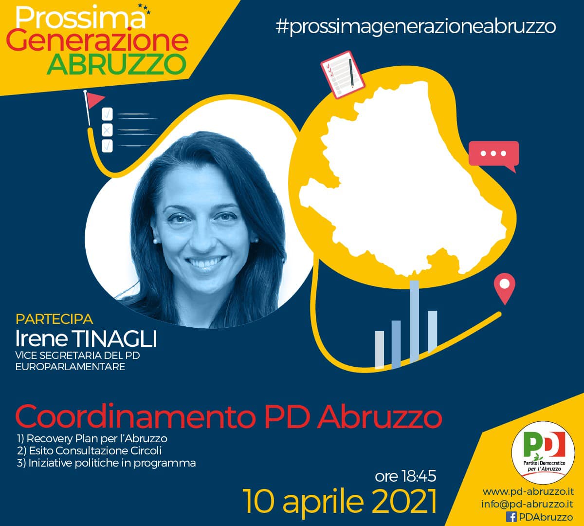 Il 10 aprile il coordinamento del pd abruzzo con irene tinagli