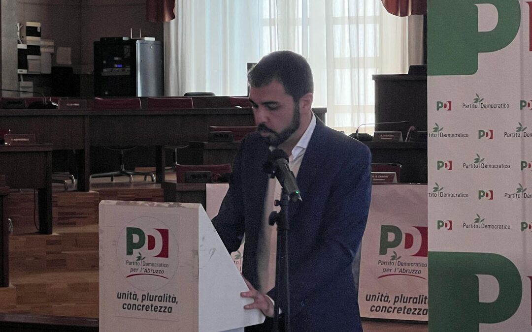 Daniele Marinelli proclamato segretario del Partito Democratico abruzzese: “Subito il cantiere per l’alternativa a Marsilio”